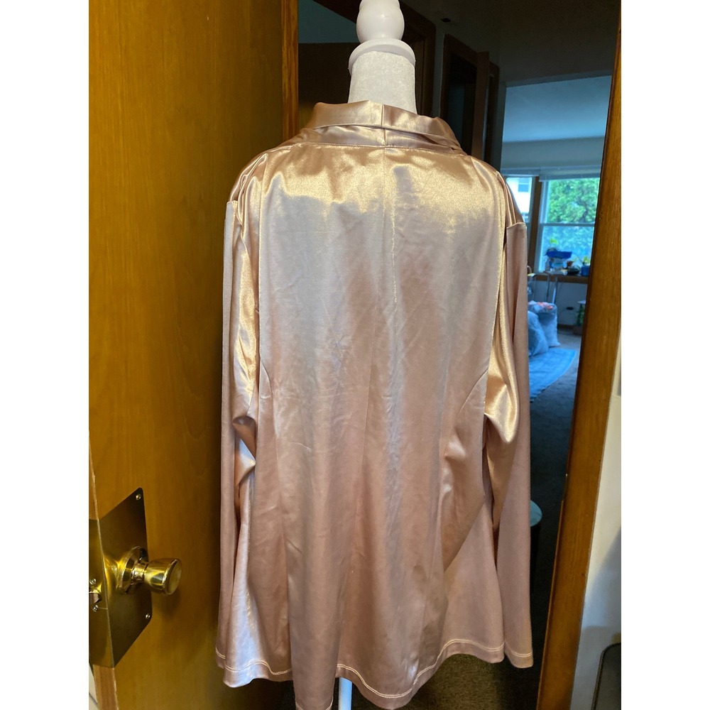 Rose Gold Satin Shawl Collar Single Button Blazer 2X NWT Formal Work Preppy Fem - Picture 4 of 5